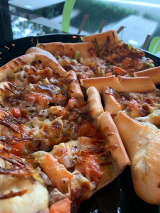 Cubed Steak and Cheese Pide